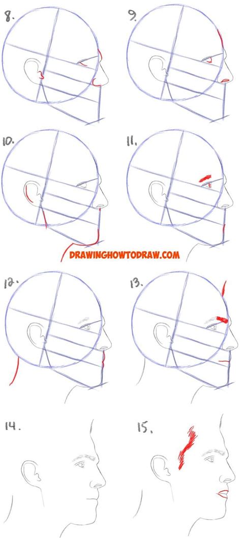 How To Draw A Face From The Side Profile View Male Man