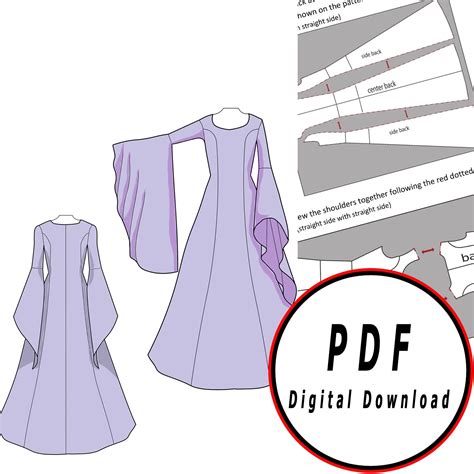 Free Printable Pdf Medieval Dress Pattern Free Free Printable Templates