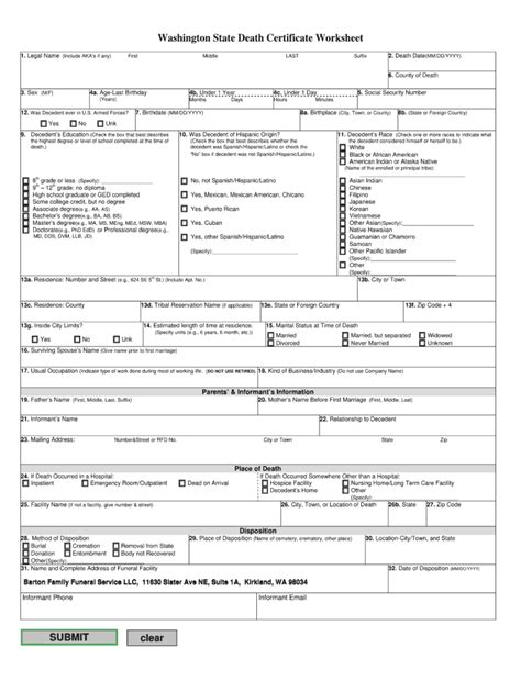 Death Certificate Washington State Fill Out And Sign Online Dochub