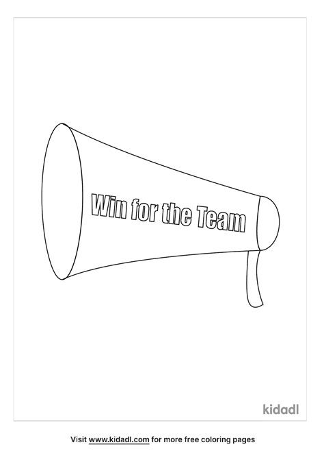 Cheerleader Megaphone Coloring Page Free Technology Coloring Page