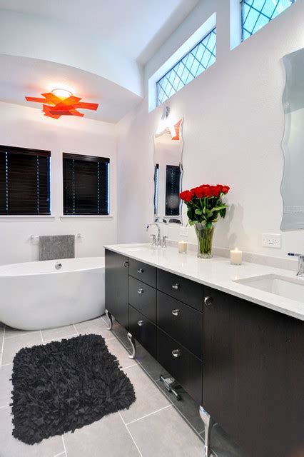 elegant black white colored bathroom design ideas