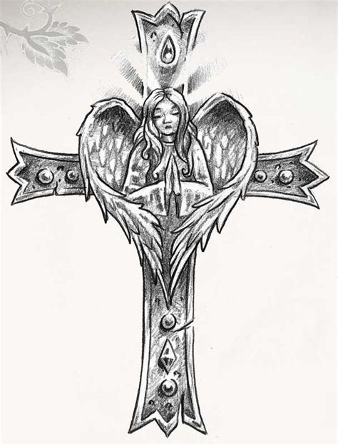 Original hand draw and computer collage. 100's of Cross Tattoo Design Ideas Picture Gallery
