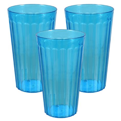 Plastic Drinking Glasses Tumblers Blue 18 Oz Perfect For Ts Lightweight Stackable Set