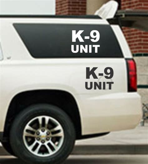 K 9 Unit Decal Set Police Dog White And Black Sticker K9 Police Car Truck