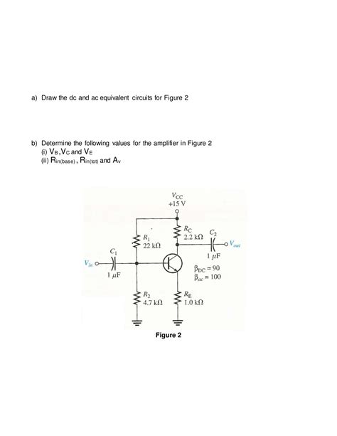 Solved Draw The Dc And Ac Equivalent Circuits For Figure 2
