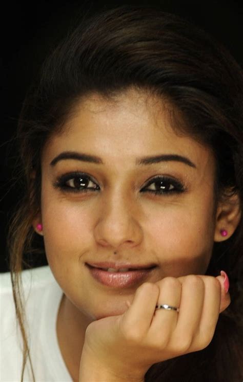 Gorgeous Indian Girl Actress Nayantara Smiling Face Closeup Oily Photos