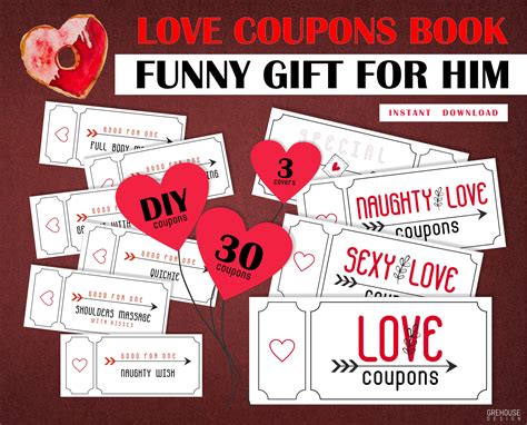 printable love coupons for him romantic and sex coupons book etsy