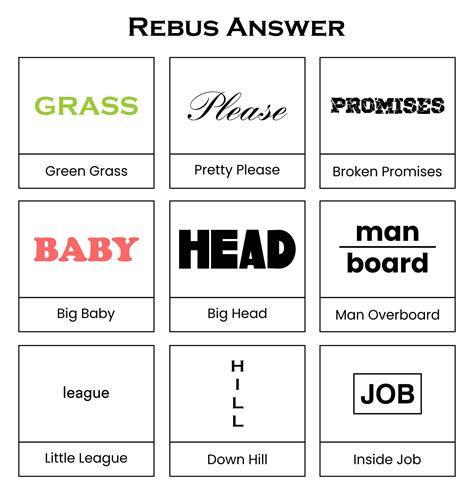 Printable Tricky Rebus Puzzles With Answers Brain Teasers Word Puzzles Brain Teasers Rebus