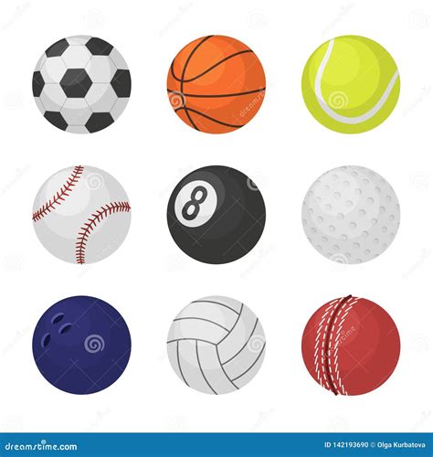 Collection De Boule Symboles De Roulement De Volleyball De Billards De Grillon De Tennis De
