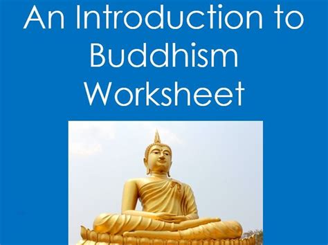 Religion An Introduction To Buddhism Worksheet Teaching Resources