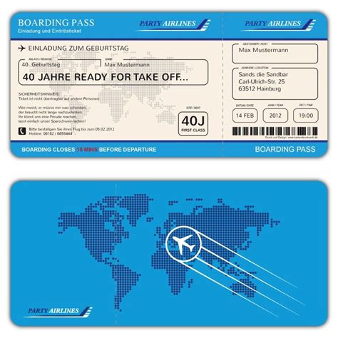 Travelstart bietet billige flugtickets in die ganze welt an. Einladungskarte als Flugticket Boarding Pass | Einladungen, Einladungskarten, Einladung geburtstag