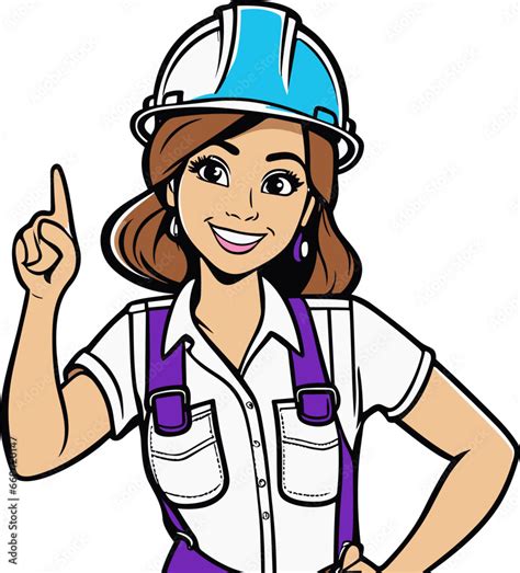 Image Of A Happy Construction Worker Wearing A Hard Hat And