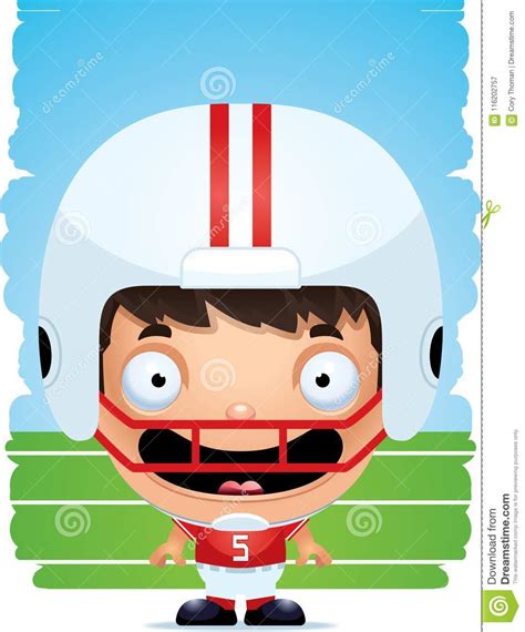 Cartoon Boy Football Player Smiling Stock Vector Illustration Of