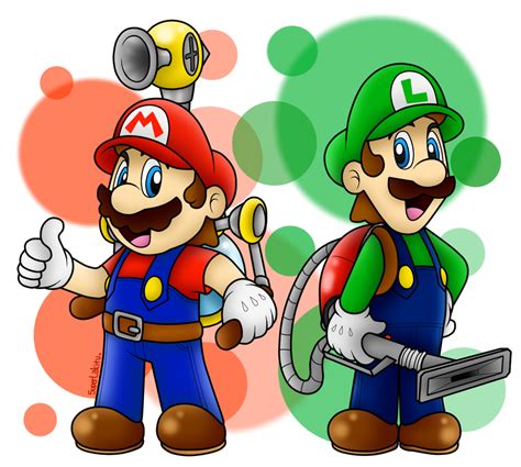 The Watergun Hero And The Vacuum Ghostbuster By Boxbird On Deviantart Mario And Luigi Super