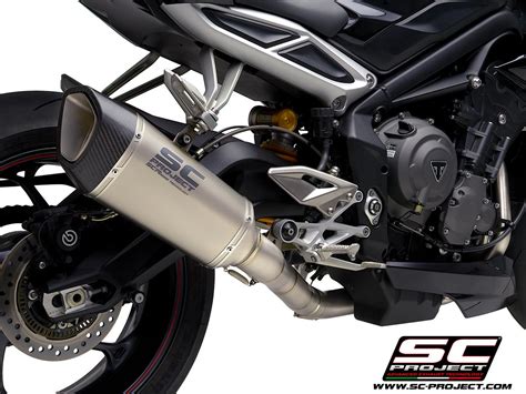 Stainless steel 3 into 1 exhaust system low single sided stainless steel silencer. TRIUMPH STREET TRIPLE 765 S - R - RS (2020) Full Exhaust ...