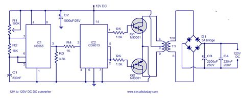 Bridge rectifier will convert it into dc,their will only be 2 diodes working at any time so voltage output of transformer will drop down by 1.4v (0.7 for each diode). 12V to 120V DC DC Converter circuit