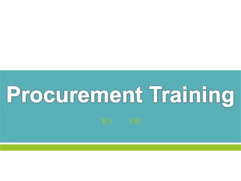 Training In Procurement And Supply Chain Management 23rd To 27th March