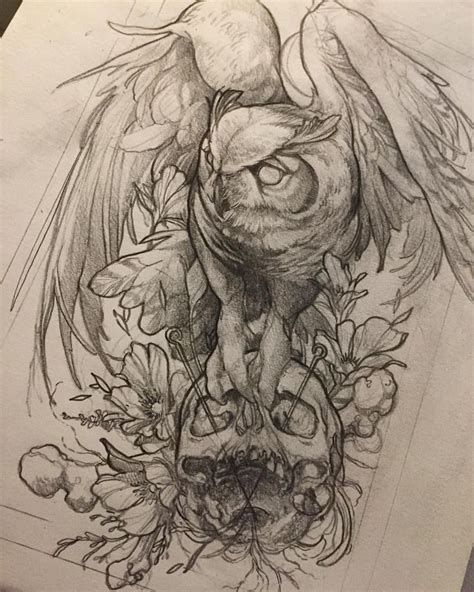 Artist Unknown Owl Tattoo Drawings Tattoo Sketches Animal Drawings