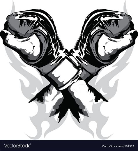 Martial Arts Gloves Crossed Royalty Free Vector Image