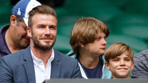 David Beckham Catches Tennis Ball At Wimbledon