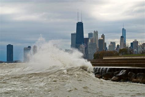 Autumn Storm On Michigan Chicago Illinois Stock Image Image Of