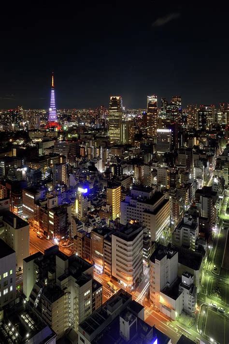 Tokyo Downtown At Night By Vladimir Zakharov