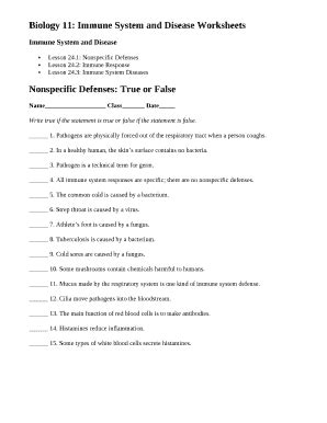 Biology 11 Immune System And Disease Worksheets Quotes Viral Update