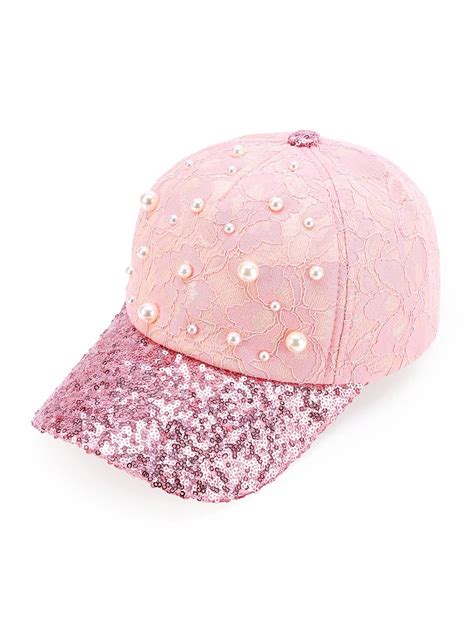 Shop Faux Pearl And Sequin Embellished Baseball Cap Online Shein Offers