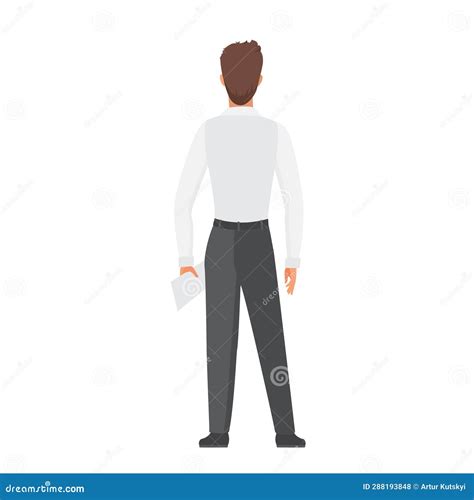 Back View Of Standing Office Employee Man Stock Photo Image Of Male