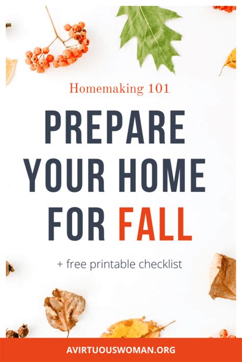 Prepare Your Home For Fall Free Printable Checkist Preparation