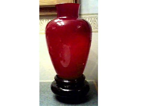 Large Murano Red And White Cased Glass Vase Signed Unknown Age Collectors Weekly