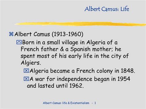 Ppt Albert Camus Life Powerpoint Presentation Free Download Id