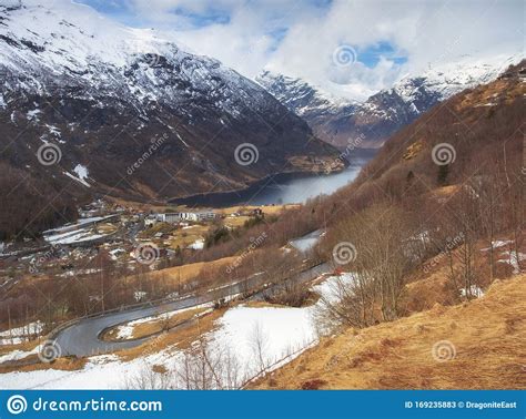 Winter Season Of Geiranger At Geirangerfjord Norway Stock Image