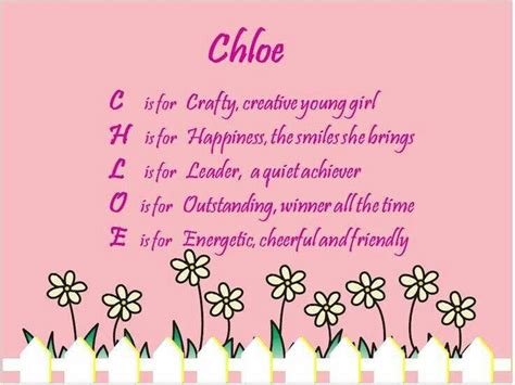 Pin By Burkholder On Name Acrostic Poems About Girls Chloe Love