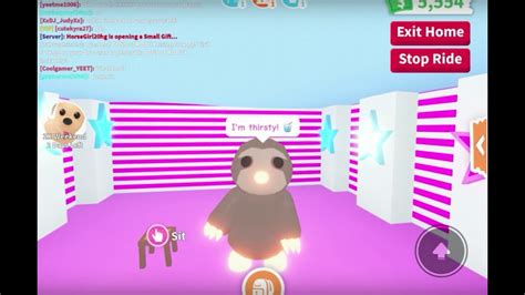 Rideable Neon Sloth In Roblox Adopt Me Youtube
