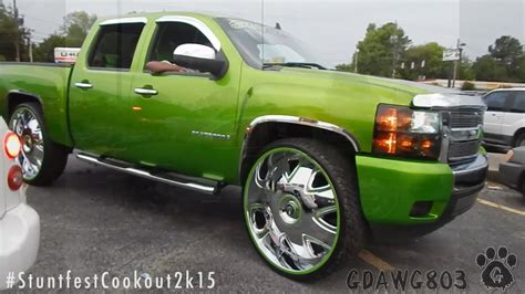 Candy Green Chevy Silverado On 32s Dub Banditos Stuntfest Cookout