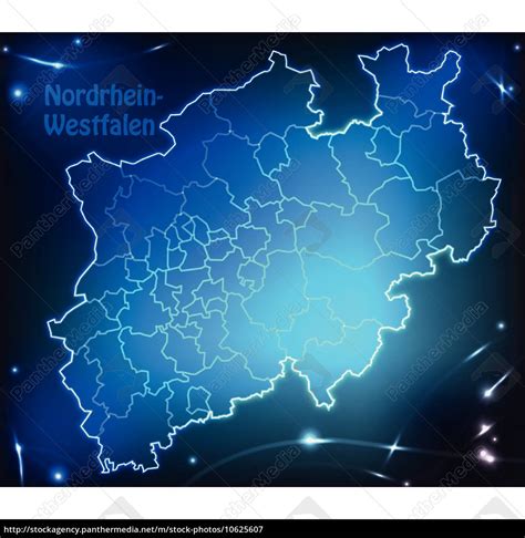 Karte Von Nordrhein Westfalen Mit Grenzen In Stockfoto 10625607