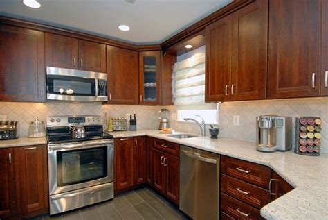 Buy custom quality rta kitchen cabinets for sale. kashmir cream granite with natural cherry kitchen cabinets ...