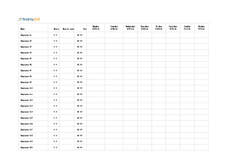 Monthly Employee Schedule Template Excel Database