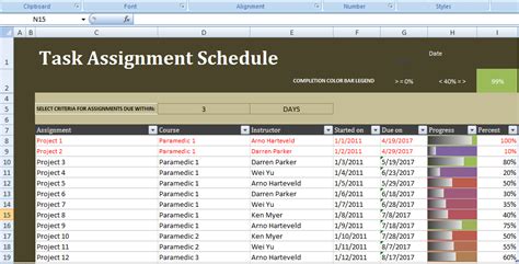 Get Task Assignment Schedule Excel Template Scheduling Tools Excel
