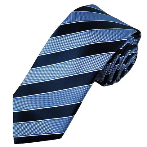 Navy Light Blue And White Striped Mens Tie From Ties Planet Uk