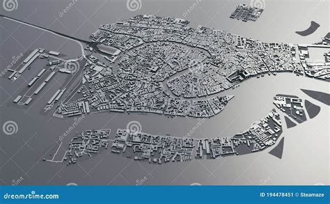 Satellite Map Of Venice And Surrounding Areas Veneto Italy Vector