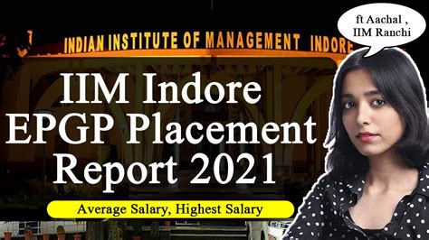 Iim Indore Epgp Placement Report Average Salary Highest Salary Youtube