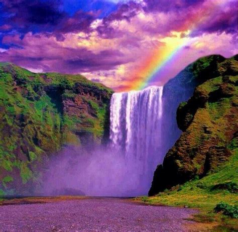 Pin By April Armstrong On Purple Waterfall Rainbow Waterfall