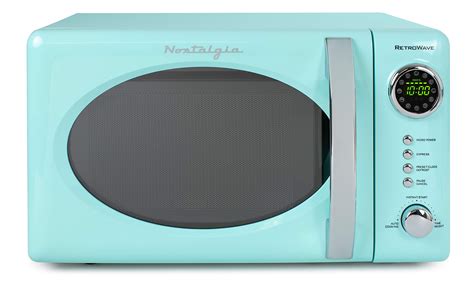 Nostalgia Rmo7aq Retro 07 Cubic Foot Microwave Oven Aqua Blue New Ebay