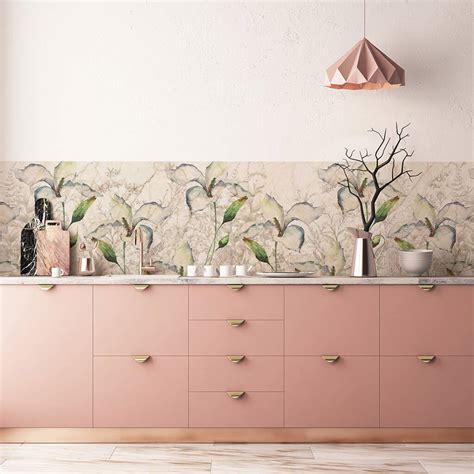 Marble Flower Kitchen Backsplash Designer Wallpaper By Lime Lace