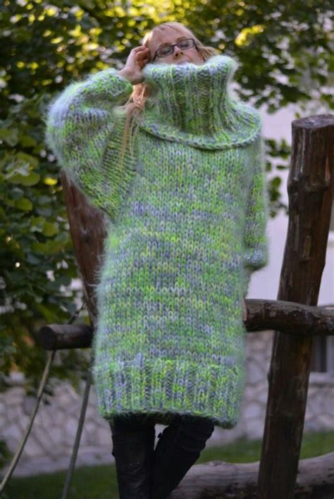 D Turtleneck Sweater Sweater Dress Knitted Scarf Turtle Neck Wool