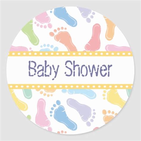 Find out how to make cute footprint decorations with guidance from an. Baby Footprints- Baby Shower Sticker | Zazzle.com