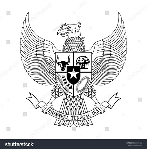 Garuda Pancasila Indonesia National Symbol Vector 스톡 벡터로열티 프리 1594840429