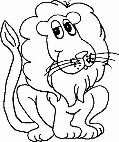 Lion Coloring Pages Cartoon Animals Printable Colorluna
